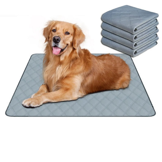 Washable Pee Pads for Dogs, Puppy Pads for Potty Training with Leakproof Bottom. Light Grey, 4 Pack, 24"X36"