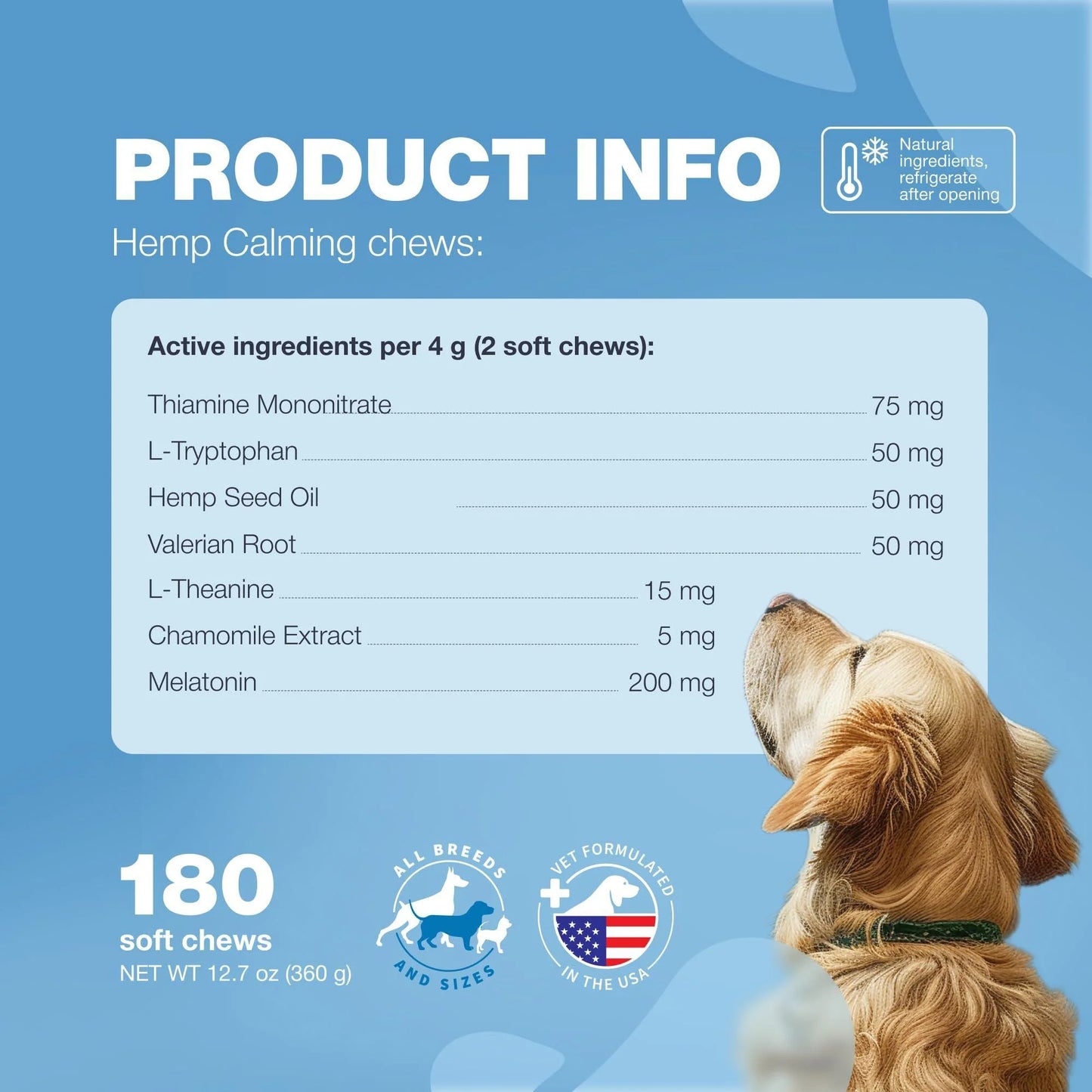 Chewables for Dogs Hemp Calming with Chamomile Extract Chicken Flavored Various