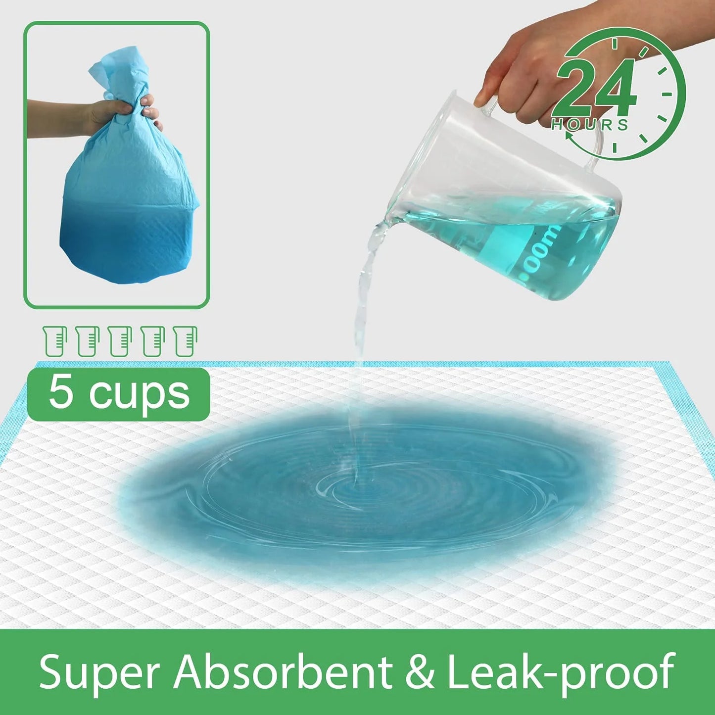 100 Pieces Puppy Pee Pads Dog Potty Training Pads Disposable Super Absorbent Leak-Proof 22" X 22"