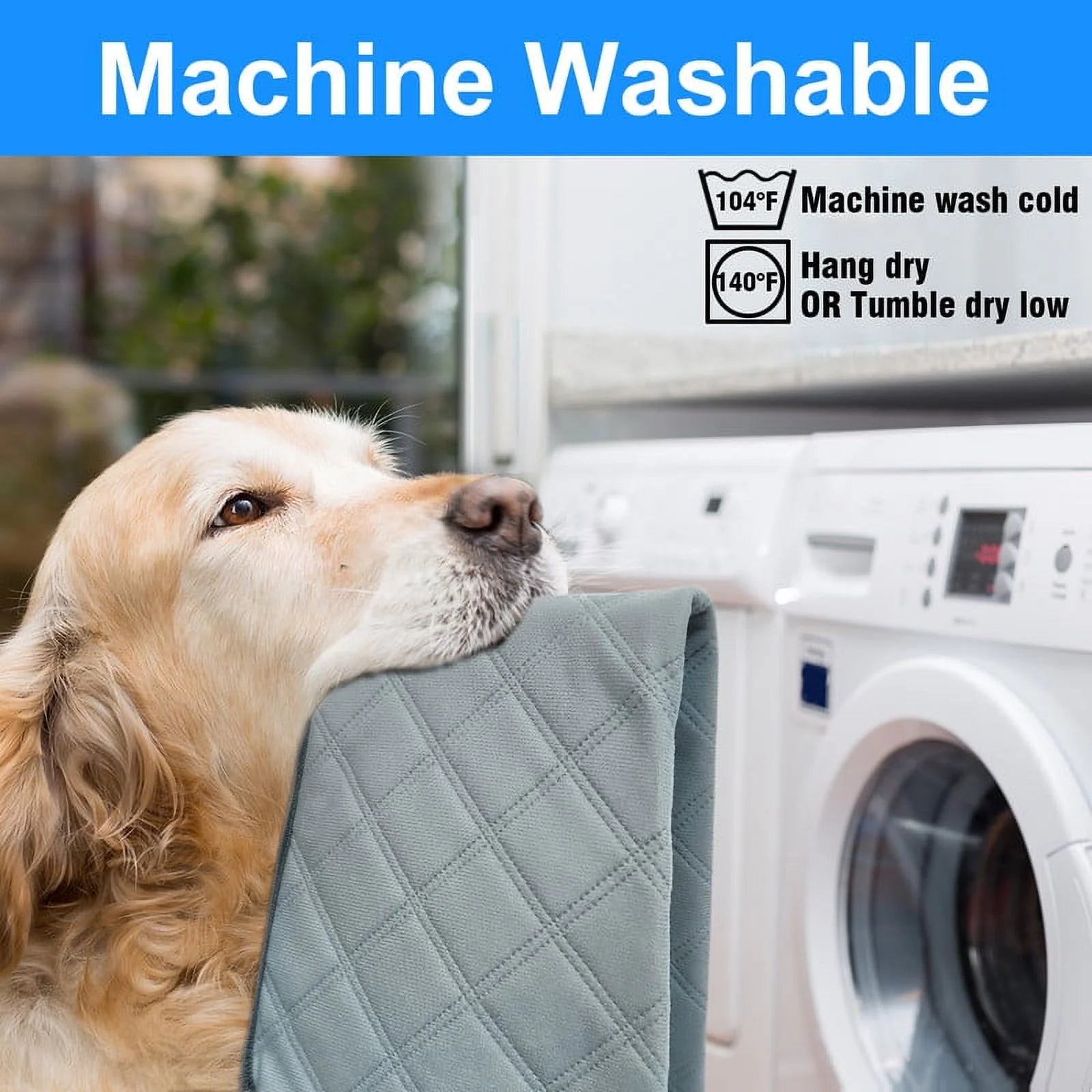Washable Pee Pads for Dogs, Puppy Pads for Potty Training with Leakproof Bottom. Light Grey, 4 Pack, 24"X36"