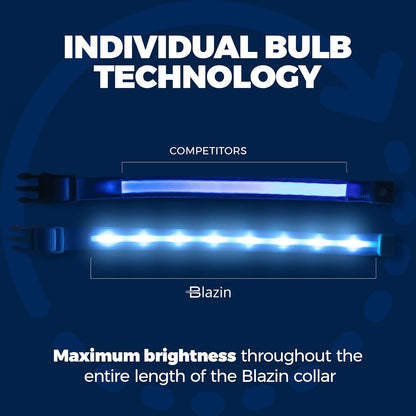 LED Dog Collars - the Original Light up Dog Collar - USB Rechargeable - Waterproof - 1,000 Feet of Visibility - Dog Collar Light for Small, Medium, Large Dogs - USA Brand
