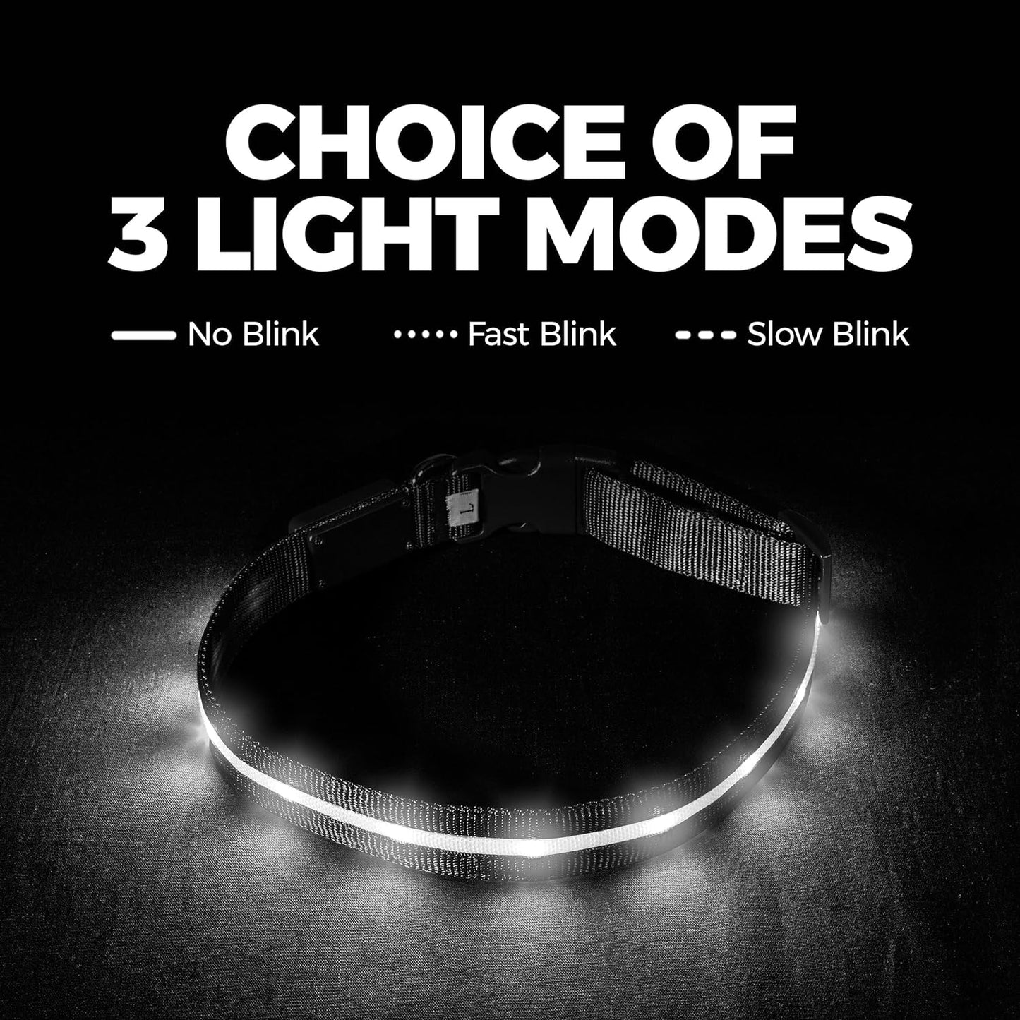 LED Dog Collars - the Original Light up Dog Collar - USB Rechargeable - Waterproof - 1,000 Feet of Visibility - Dog Collar Light for Small, Medium, Large Dogs - USA Brand