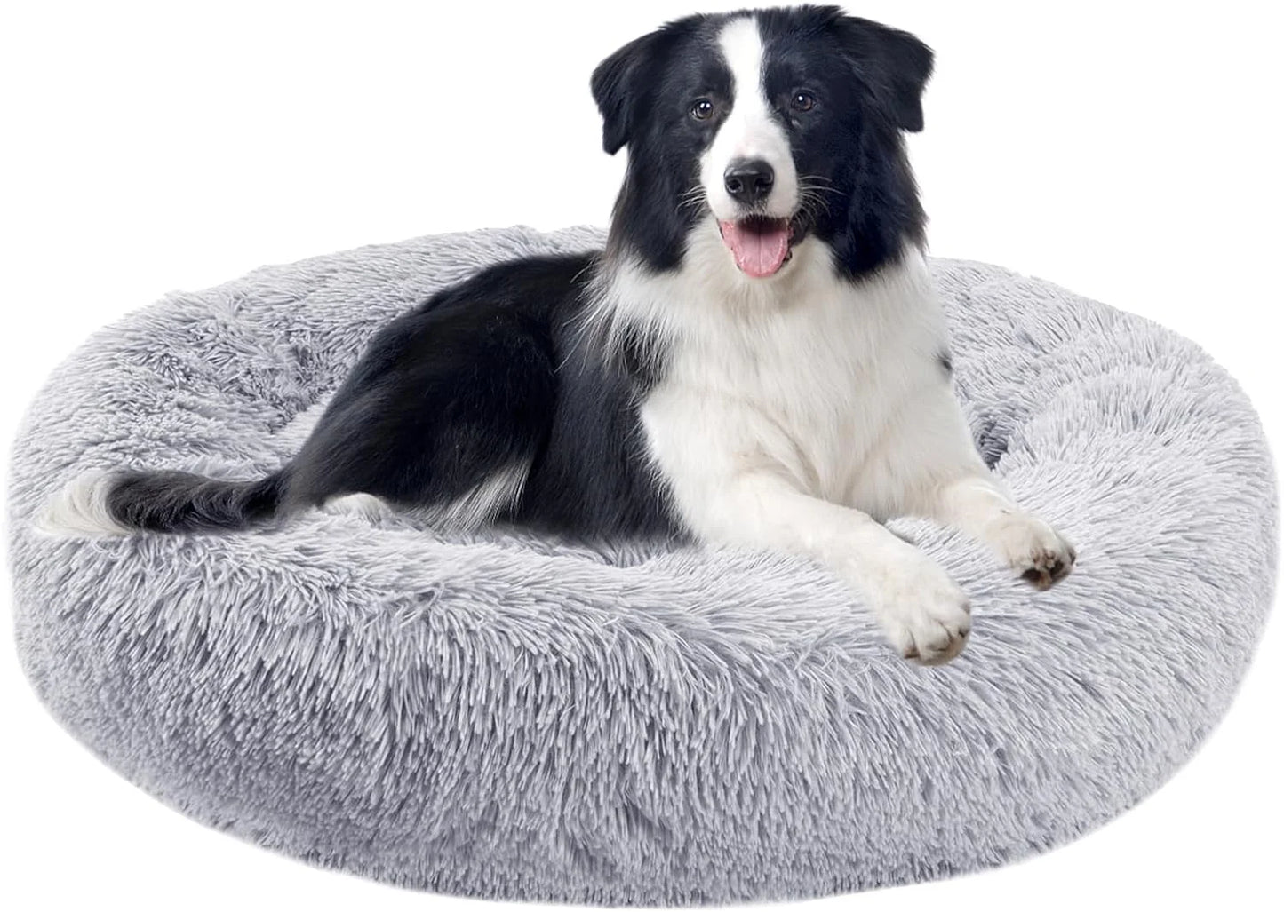Calming Donut Dog Bed Anti-Anxiety, Self Warming, Cozy Soft Plush round Pet Bed, Ideal for Both Home & Travel, 30"L X 30"W X 8"H