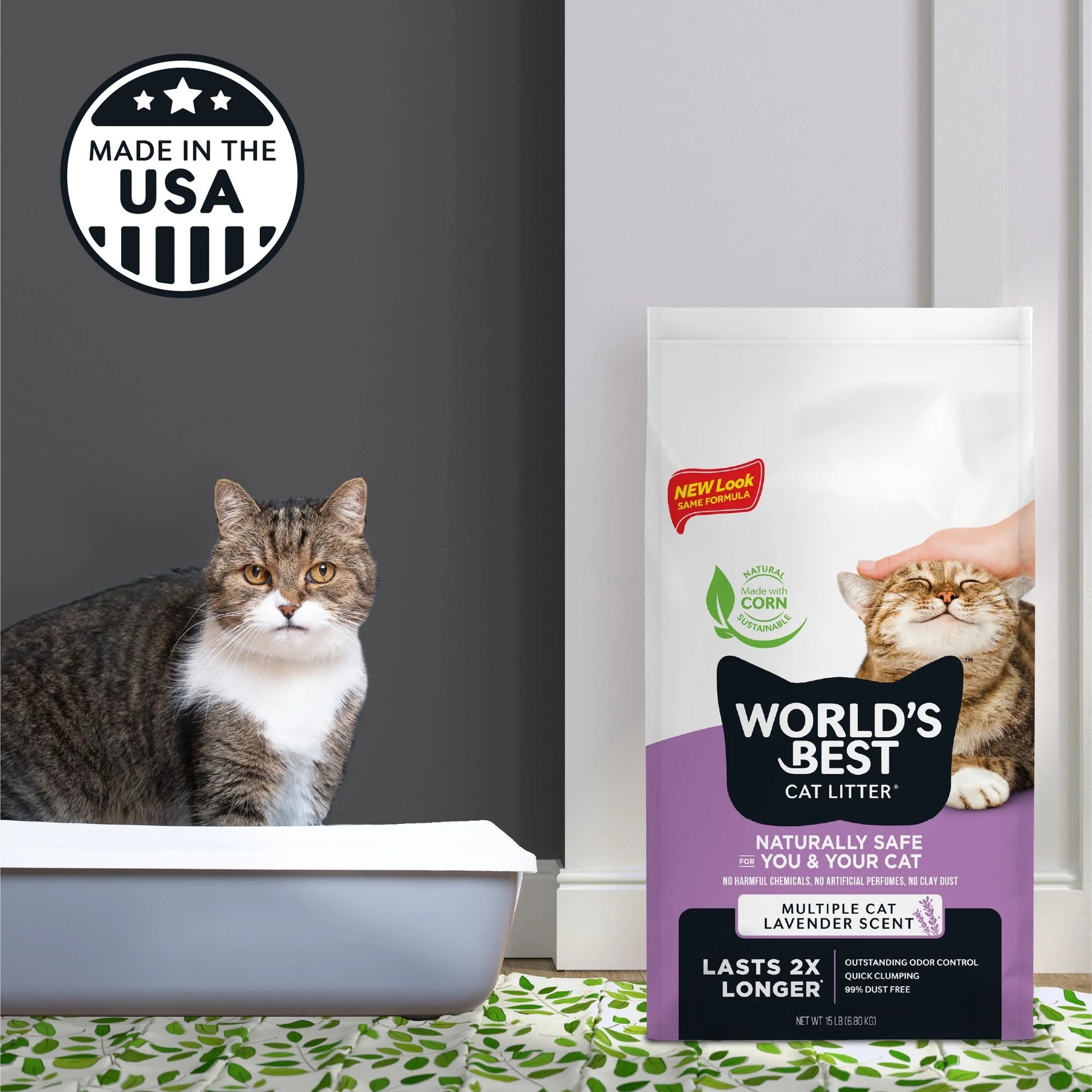 Lavender Scented Cat Litter | Flushable | 99% Dust Free | Clumping | 28 Lb