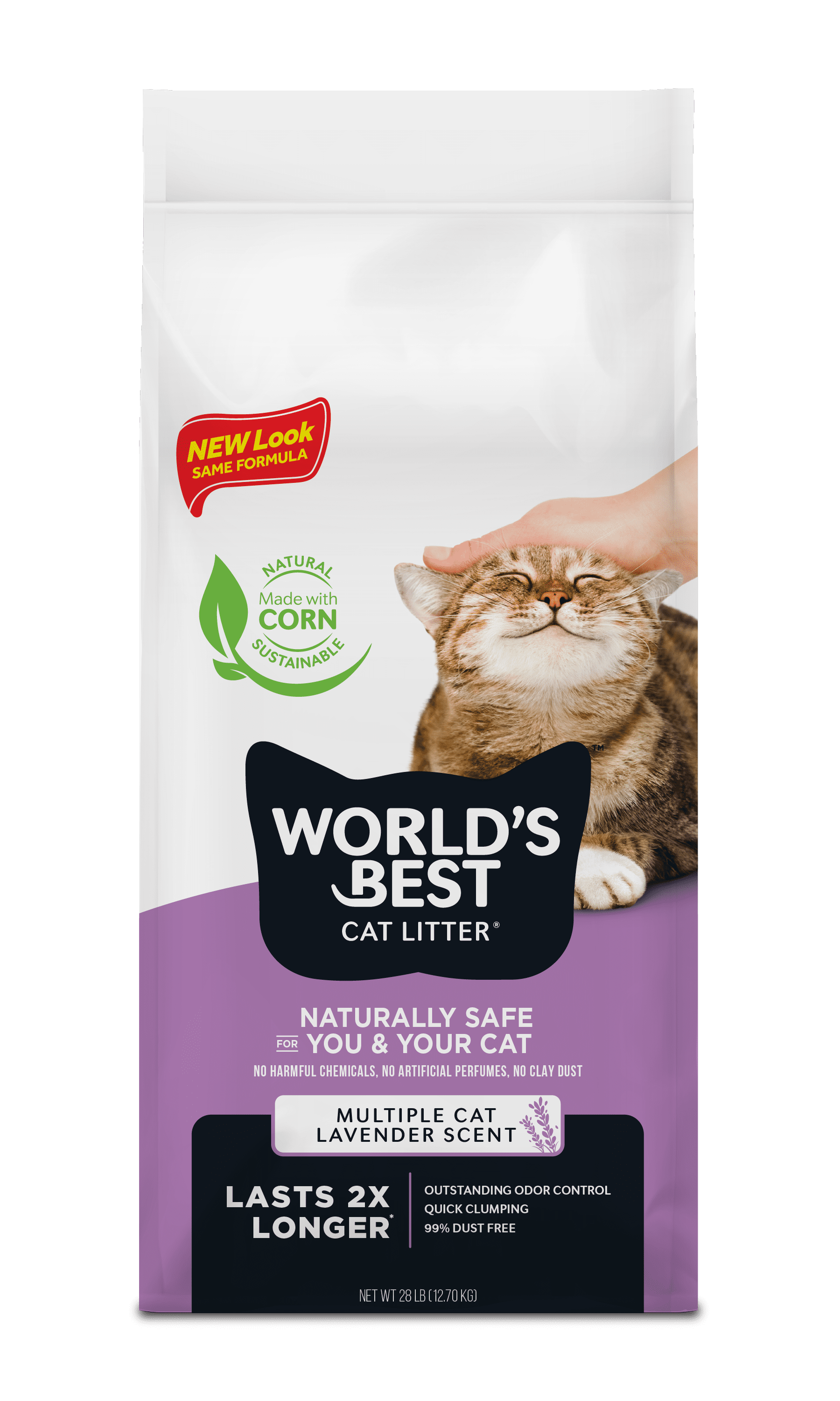 Lavender Scented Cat Litter | Flushable | 99% Dust Free | Clumping | 28 Lb